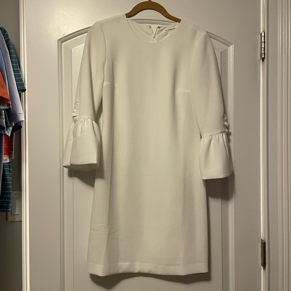 Elegant White Dress with Bell Sleeves